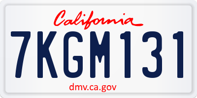 CA license plate 7KGM131