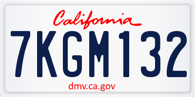CA license plate 7KGM132