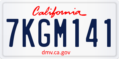 CA license plate 7KGM141