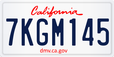CA license plate 7KGM145