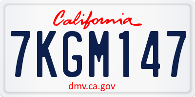 CA license plate 7KGM147