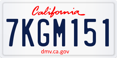 CA license plate 7KGM151