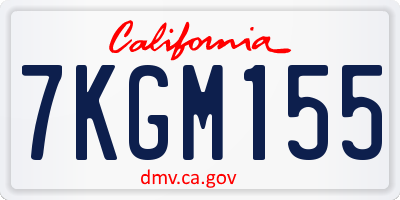 CA license plate 7KGM155