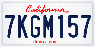 CA license plate 7KGM157