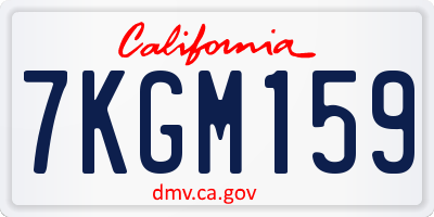 CA license plate 7KGM159