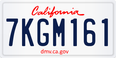 CA license plate 7KGM161