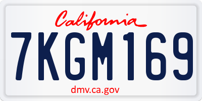 CA license plate 7KGM169