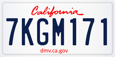 CA license plate 7KGM171