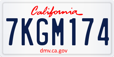 CA license plate 7KGM174