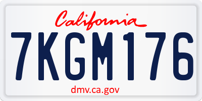 CA license plate 7KGM176
