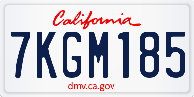 CA license plate 7KGM185