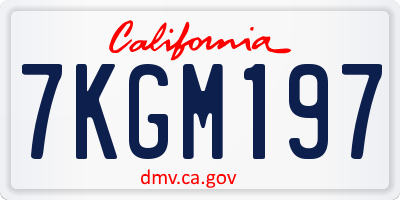 CA license plate 7KGM197
