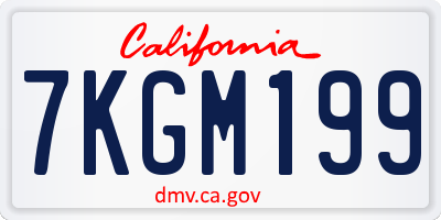 CA license plate 7KGM199