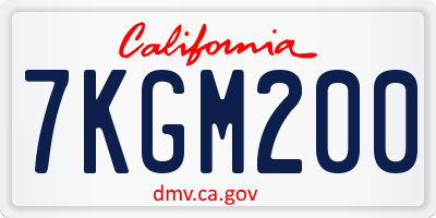 CA license plate 7KGM200