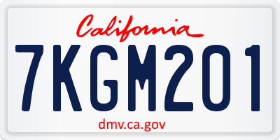 CA license plate 7KGM201