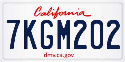CA license plate 7KGM202