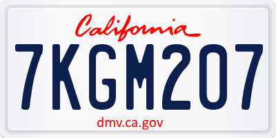 CA license plate 7KGM207
