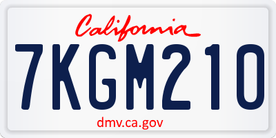 CA license plate 7KGM210