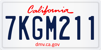 CA license plate 7KGM211