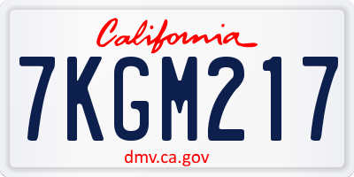 CA license plate 7KGM217