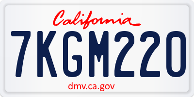 CA license plate 7KGM220