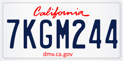 CA license plate 7KGM244