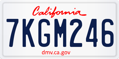 CA license plate 7KGM246
