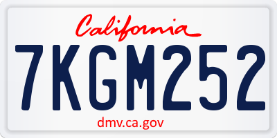 CA license plate 7KGM252