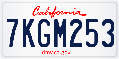 CA license plate 7KGM253
