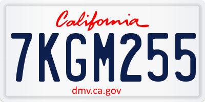 CA license plate 7KGM255