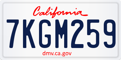 CA license plate 7KGM259