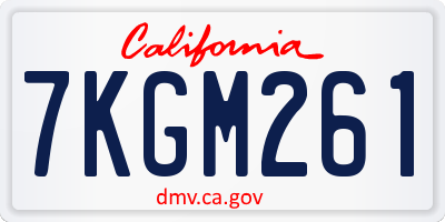 CA license plate 7KGM261