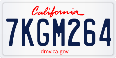 CA license plate 7KGM264