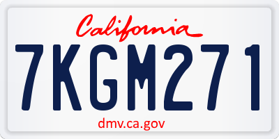 CA license plate 7KGM271