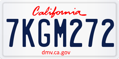 CA license plate 7KGM272