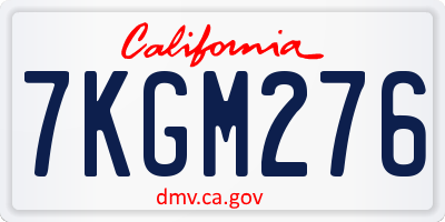 CA license plate 7KGM276