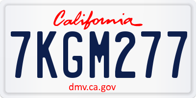 CA license plate 7KGM277