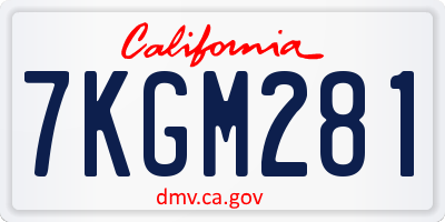CA license plate 7KGM281