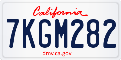CA license plate 7KGM282