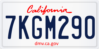 CA license plate 7KGM290