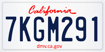 CA license plate 7KGM291