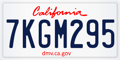 CA license plate 7KGM295