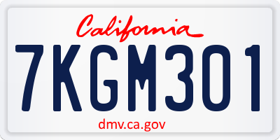 CA license plate 7KGM301