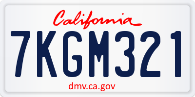 CA license plate 7KGM321
