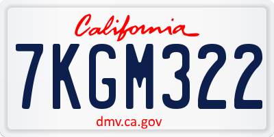 CA license plate 7KGM322