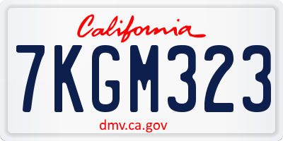 CA license plate 7KGM323