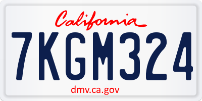 CA license plate 7KGM324