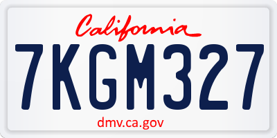 CA license plate 7KGM327