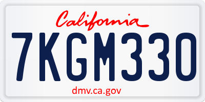 CA license plate 7KGM330