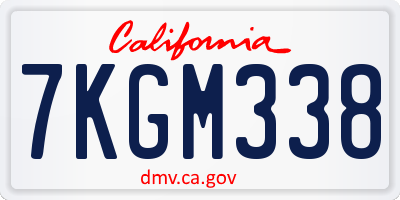 CA license plate 7KGM338